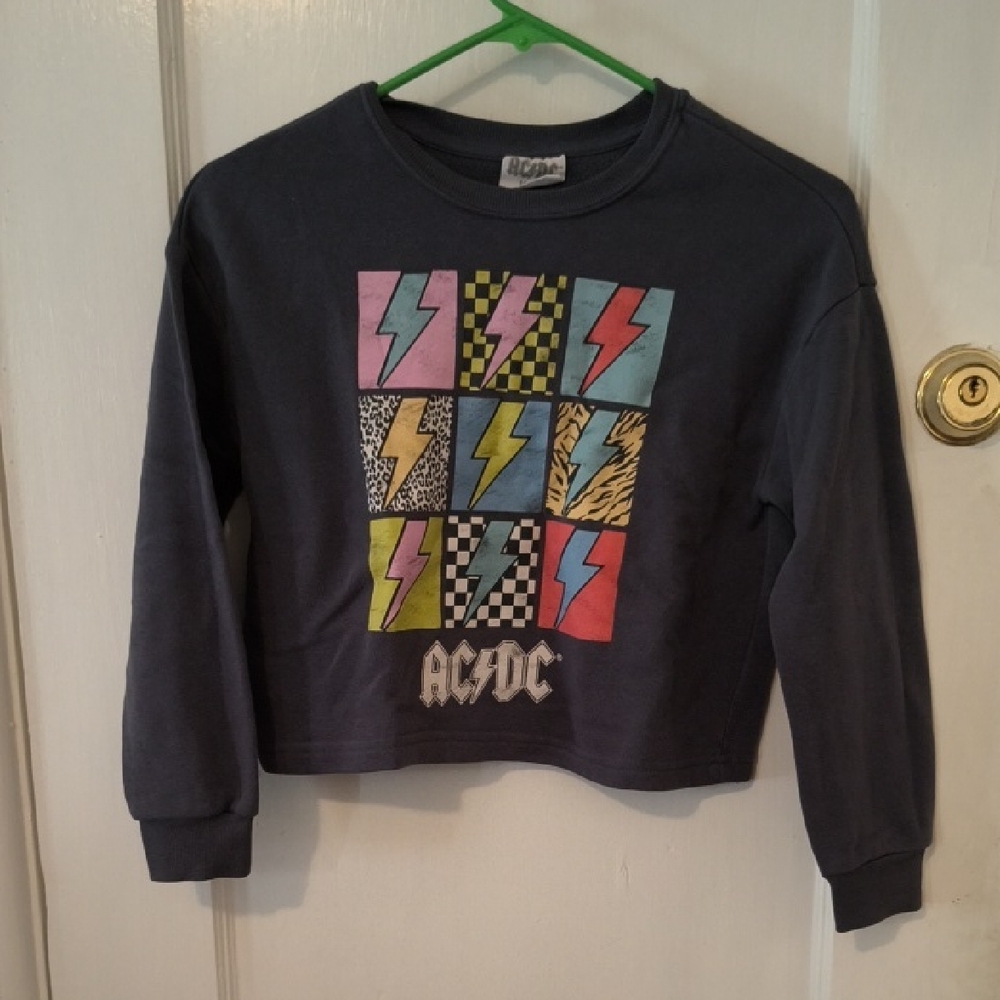 AC/DC | Kids Graphic Sweatshirt - Black with Multicolor Lightning